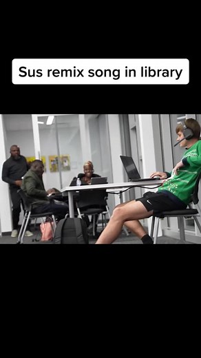 Playing sus remix songs in library#fyp #fypシ