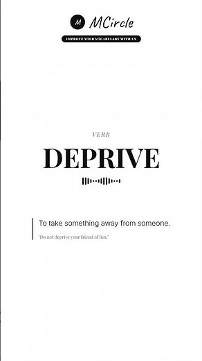 Learn English: What is Deprive? | Vocabulary Shorts