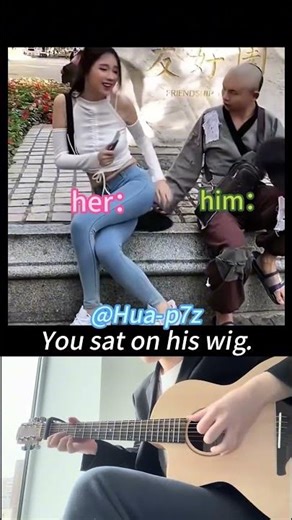 You sat on his wig.#trend #funny #guitar #vibes