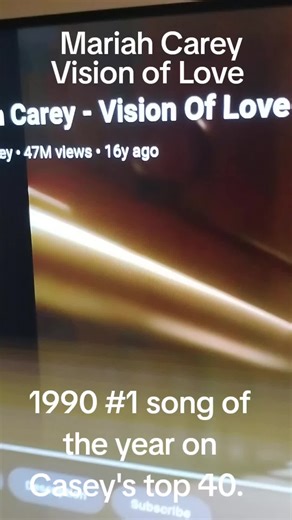 Vision of Love by Mariah Carey was the #1 song of 1990 on Casey's top 40 countdown #vsionoflove #mariahcarey #1990 #top40