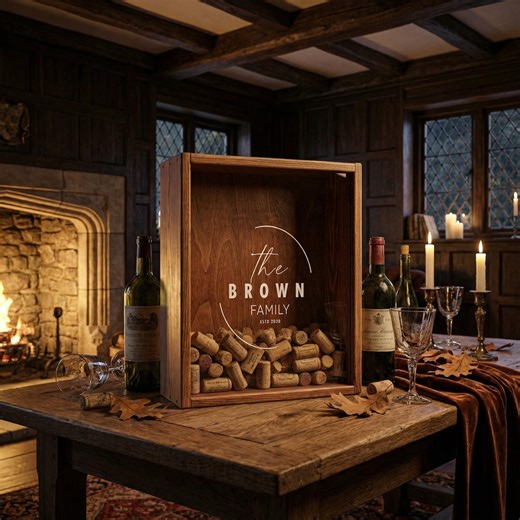 Wine Cork Holder Box, Walnut Color Finish, Personalized Wine Cork Display, Custom Name Logo Shadow Box, 12x18 18x30 - Etsy Australia