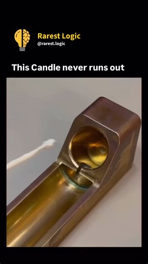 Rarest Logic | Educational 🧠 on Instagram: "Why let a candle burn away when you can make it recycle itself? This design uses Gravity-Feeding to solve the problem of waste. The Logic: Standard candles are “lossy systems”—the wax melts, drips onto the table, and is discarded. This holder creates a Closed-Loop System. 1. Phase Change: The flame melts the wax (Solid → Liquid). 2. Channeling: Instead of dripping randomly, the specific angle uses gravity to direct the flow into a cooling chamber. 3. 