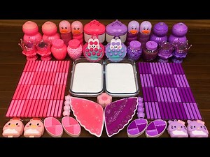PURPLE vs PINK !!! Mixing random into GLOSSY slime!!Satisfying Diana Slime #456