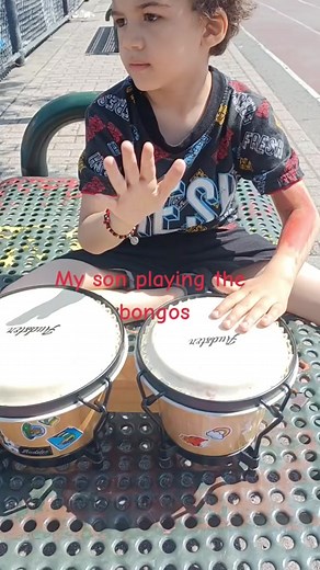 Adorable Toddler Drum Solo: My 4 Year Old Son Playing the Bongos