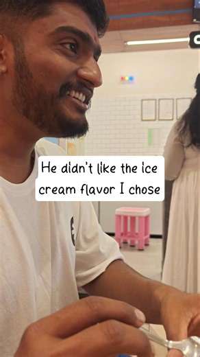 He didn’t like the ice cream flavor I chose #youtubeshorts #viral #trending #icecream #yt #couple