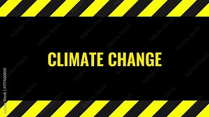 Climate change with animation text video screen background