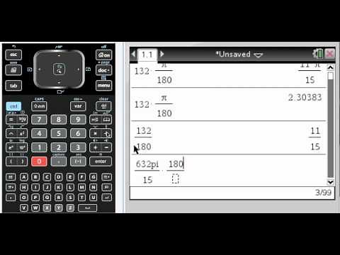 MA Converting Degrees to Radians with TI-Nspire