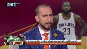 367K views · 213 reactions | Nick Wright: No, Kyrie Irving doesn't have to say anything to LeBron James. But it's wrong not to. | First Things First on FS1 | Facebook
