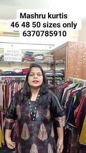 1.5K views | Fresh collection Aniksha By Ankita Gupta Mashru kurtis 46 48 n 50 size only For order take screenshot  https://wa.me/6370785910 No COD NO RETURN no exchange Only prepaid orders #Aibapremiumseller #plussizestyle #kurti | AIBA 2.0 - All IndiaBusiness Women's Association 2.0 | Facebook