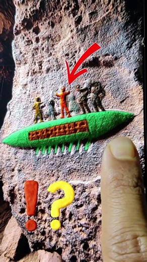 Ancient figures carved standing ON TOP of this object. What were they doing? 🛸