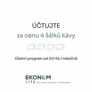 Účetní program od 241 Kč měsíčně? Veďte účetnictví za cenu 4 káv. ❓ Chcete mít účetnictví v pořádku, ale nechcete za software utrácet vysoké částky? Správa financí nemusí být drahá ani složitá. Proč platit za funkce, které nevyužijete? ✅ Řešením je EKONOM System LITE – speciální verze účetního programu, který vychází na pouhých 241 Kč měsíčně bez DPH. (Cena pořízení 2 890,- bez DPH). Co získáte? ✔ Snadnou fakturaci a evidenci dokladů ✔ Přehled o financích ✔ Faktury vystavené a přijaté, banka, po