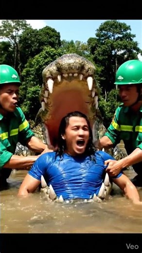 Rescuing a man from the jaws of a crocodile #shorts