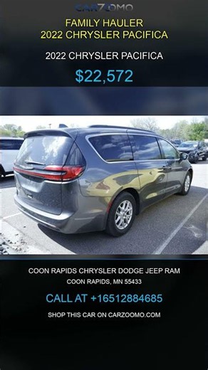 2022 Chrysler Pacifica Touring L FWD — 55K Miles for $22,572 | CarZoomo
