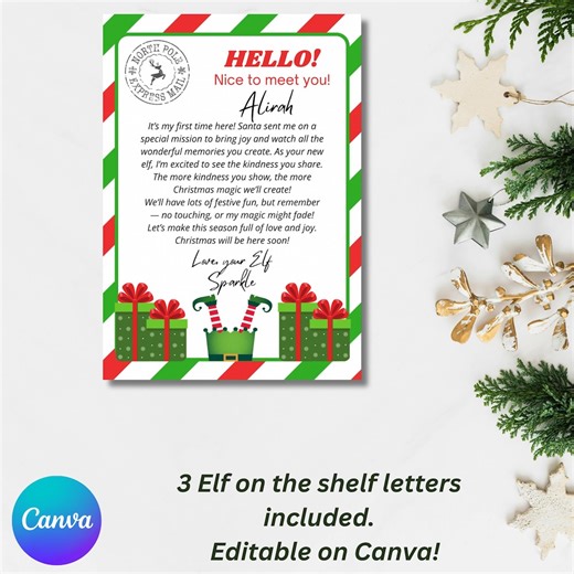 Elf Arrival Letter, Im Back Elf Arrival Letter, Elf Letter, Elf Goodbye Letter, Elf Hello Christmas Letter, Editable Canva Template - Etsy Canada