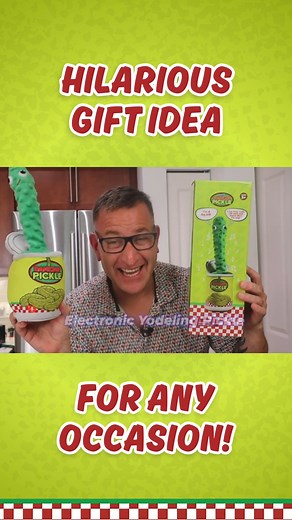 GET PICKLED WITH THE YODELING PICKLE TOY 😆🥒 . 🙏 Christian Ounanian . #dancingpickle #ultimategift #amazinggifts🎁 #giftidea #PickleLovers | Gagster Pranks & Gag Gifts