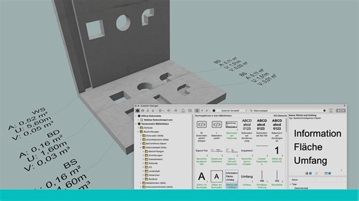 Das Werkzeug Datenstempel in Vectorworks