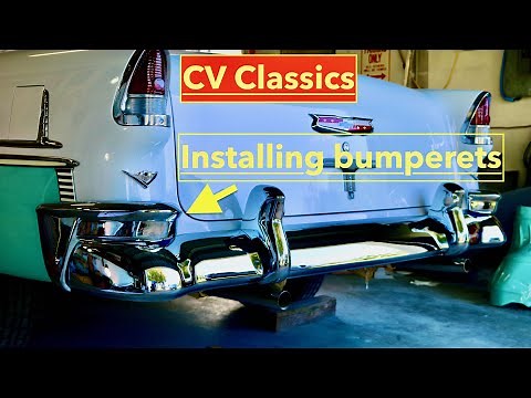 Installing deluxe bumper guards, accessory guards, 55 Chevy Convertible