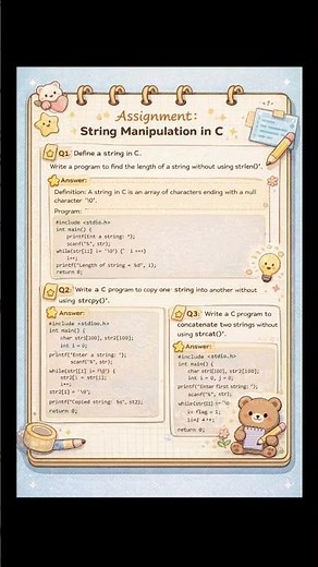 📚Learn String Manipulation in C Assignment easily 💻📘 #CLanguage #Programming #viral