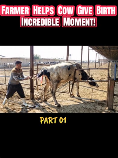 Farmer Helps Cow 🐮 Give Birth – Incredible Moment! #cow #cowbaby #foalingseason #breeding #cowfarm