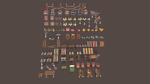 Mine Furniture Big Pack - 3D model by Willmood