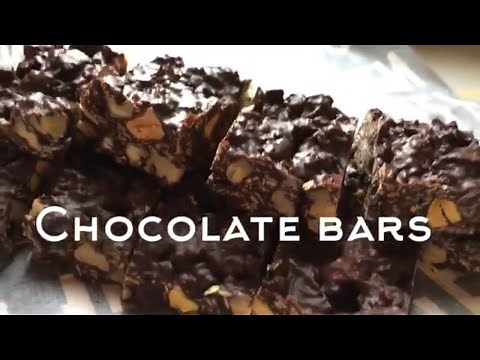 【オートミールレシピ】低糖質チョコレートバー作ろう！材料4つの簡単レシピ。グルテンフリーのおやつ。How to make gluten free chocolate bars.