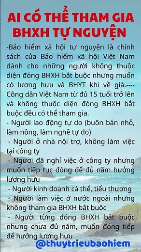 AI CÓ THỂ THAM GIA BHXH TỰ NGUYỆN? /Thủy Triều