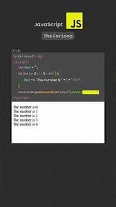 JavaScript Loops – The For Loop