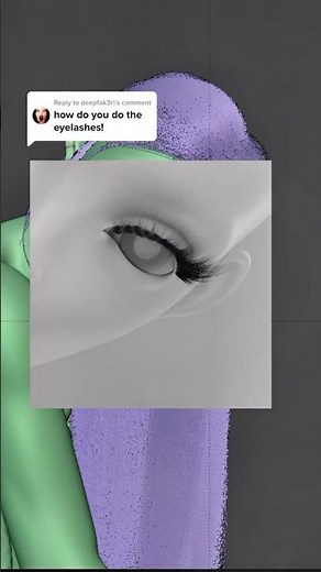 How I create eyelashes in Blender💓 #blender #3d