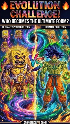 SpongeBob vs Goku Evolution Challenge! 🔥 Who Becomes the Ultimate Form?