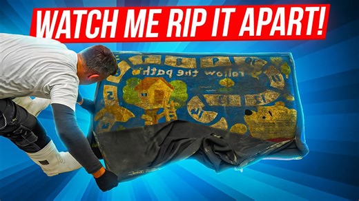 I turned this ripped rug into a masterpiece! 🎨