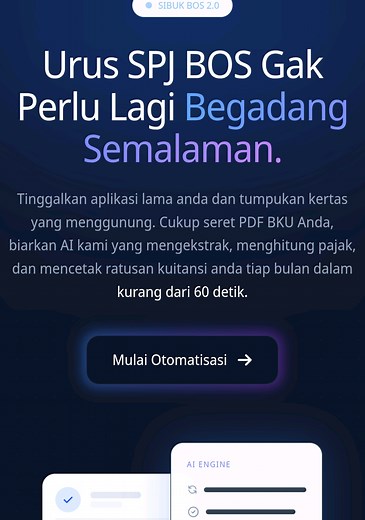 Kenalin nih, SIBUK BOS 2.0 - Sistem Pembukuan SPJ BOS. Tinggalkan aplikasi lama anda dan tumpukan kertas yang menggunung. Cukup seret PDF BKU hasil unduhan ARKAS, biarkan AI SIBUK BOS yang mengekstrak, menghitung pajak, dan mencetak kuitansi anda tiap bulan dalam kurang dari 60 detik. #operatorbos #dapodik #arkas #operatorarkas #sibukbos