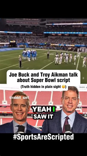Spoon 🥄 on Instagram: "🚨READ🚨Joe Buck and Troy Aikman talk Super Bowl SCRIPT‼️ 👉Send this to someone who still thinks sports are real🤯 ℹ️ Revelation of the Method is the idea that the elites who script society’s events subtly reveal their plans or symbolism to the public, not to warn them, but to condition them. By exposing people to the truth in disguised, symbolic, or entertainment-based forms, they create a population that becomes desensitized and ultimately complicit. The exposure itsel