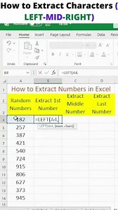 How to use the LEFT, MID and RIGHT Text Functions in Excel.