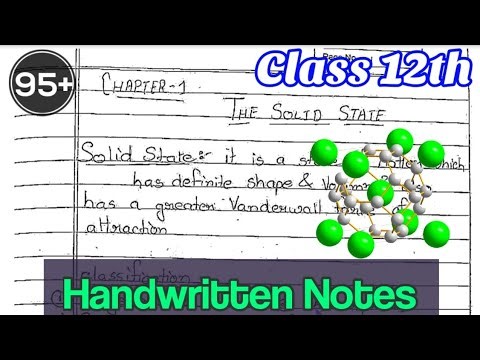 |Solid State |hand-written notes| class 12 |chapter 1 |chemistry | ||Edustudy point||
