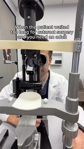 Ophthalmo_Mentor on Instagram: "Cr • @todddrivermd Yikes 👀 all jokes aside—waiting too long for cataract surgery is actually very risky and can increase complications during surgery! IB: seradoughton (TikTok) #ophthalmologists #doctor #officehumor #cataract #cataractsurgery"