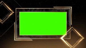 Download Elegant Glass Gold Box with Green Screen Chroma Window in Ultra High Quality, Editable Frame for free