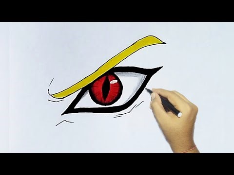 How To Draw Naruto Nine Tails Eye || Easy Naruto Nine Tails Eye Drawing Step By Step
