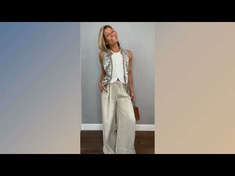 Casual Glamour: Drawstring Pants, Festive Vest & Halter Top 🥂✨ #fashiontrends #outfitideas