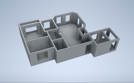 如何利用CAD进行室内设计和装修？Inventor三维设计分分钟，户型图 户型（01）