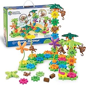 Learning Resources Gears! Gears! Gears! Movin' Monkeys Building Play Set, STEM Activities, Fine Motor Skills, Toddler Explorer Kit, Science and Construction, Boys and Girls Gifts, Ages 5+