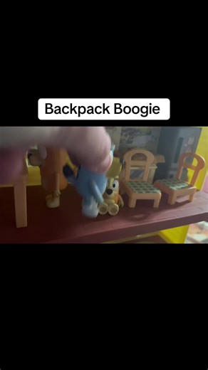 Bluey dances around with her backpack 😂😂😂
