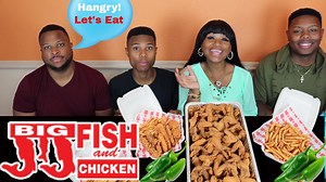 JJ Fish and Chicken Mukbang / 75 Wings / Fries / Jalapenos / BBQ Sauce | Mukbang Bloveslife