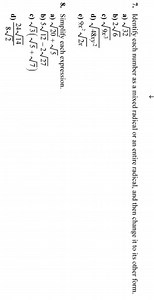 Identify each number as a mixed radical or an entire radical, a... | Filo