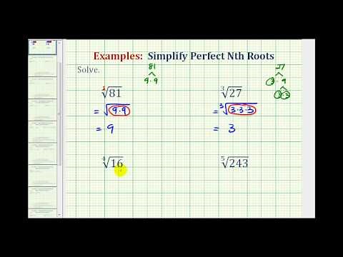 Ex: Simplify Perfect Nth Roots - Radicals