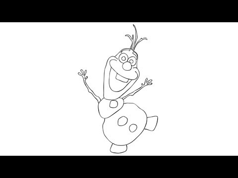 How to draw Olaf from Frozen - Easy step-by-step drawing lessons for kids