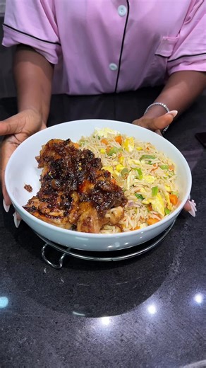 Honey Garlic Chicken Thighs with Stir Fried Rice Recipe