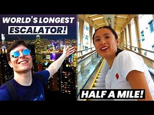 WORLD'S LONGEST ESCALATOR! Hong Kong Victoria Peak!