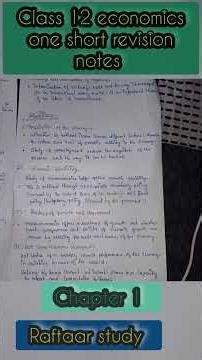 Class 12 ll economic chapter 1 ll one short revision notes