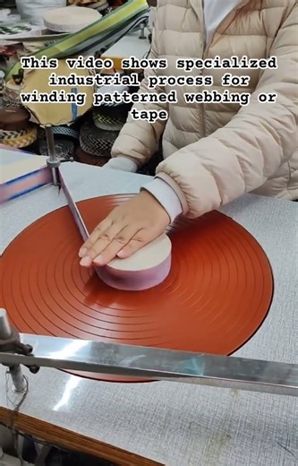 Rapid Webbing Winding #IndustrialDesign #TextileManufacturing #SatisfyingVideos #MachineLife