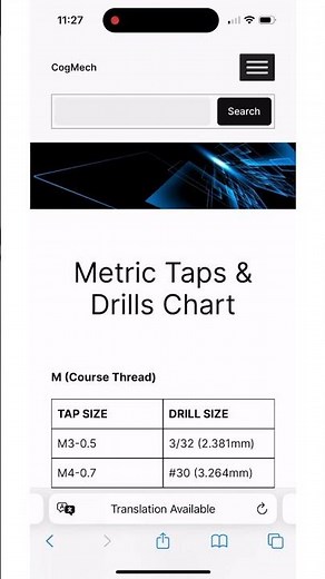 Free Tool for Metric Tap & Drill Sizes #automation #engineeringtools #handyman #machinebuilder